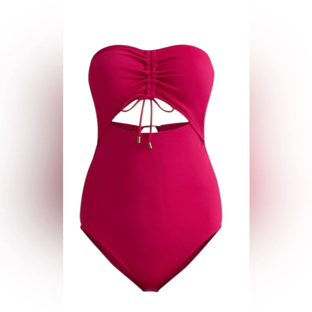 Time and Tru Pink Cutout One Piece Swimsuit size S(4-6) and 1X(16W-18W) New